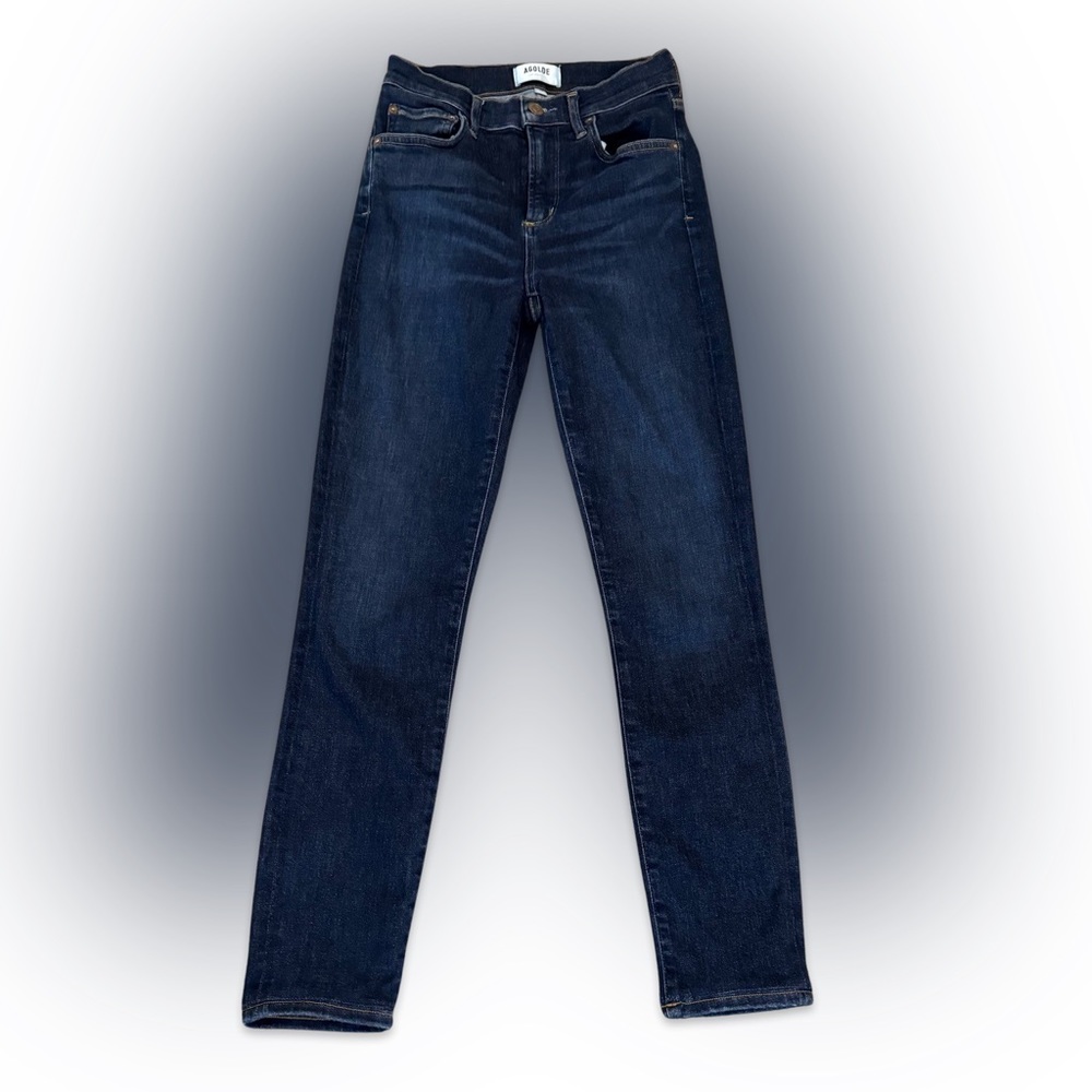 Agolde Women's Skinny Jeans - Dark Blue - Picture 2 of 6
